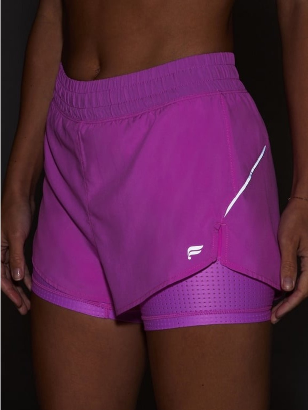 Fabletics Pink Layered Athletic Shorts